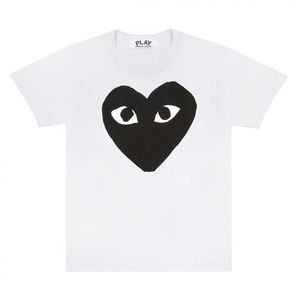 White T-shirt with Black Printed Heart